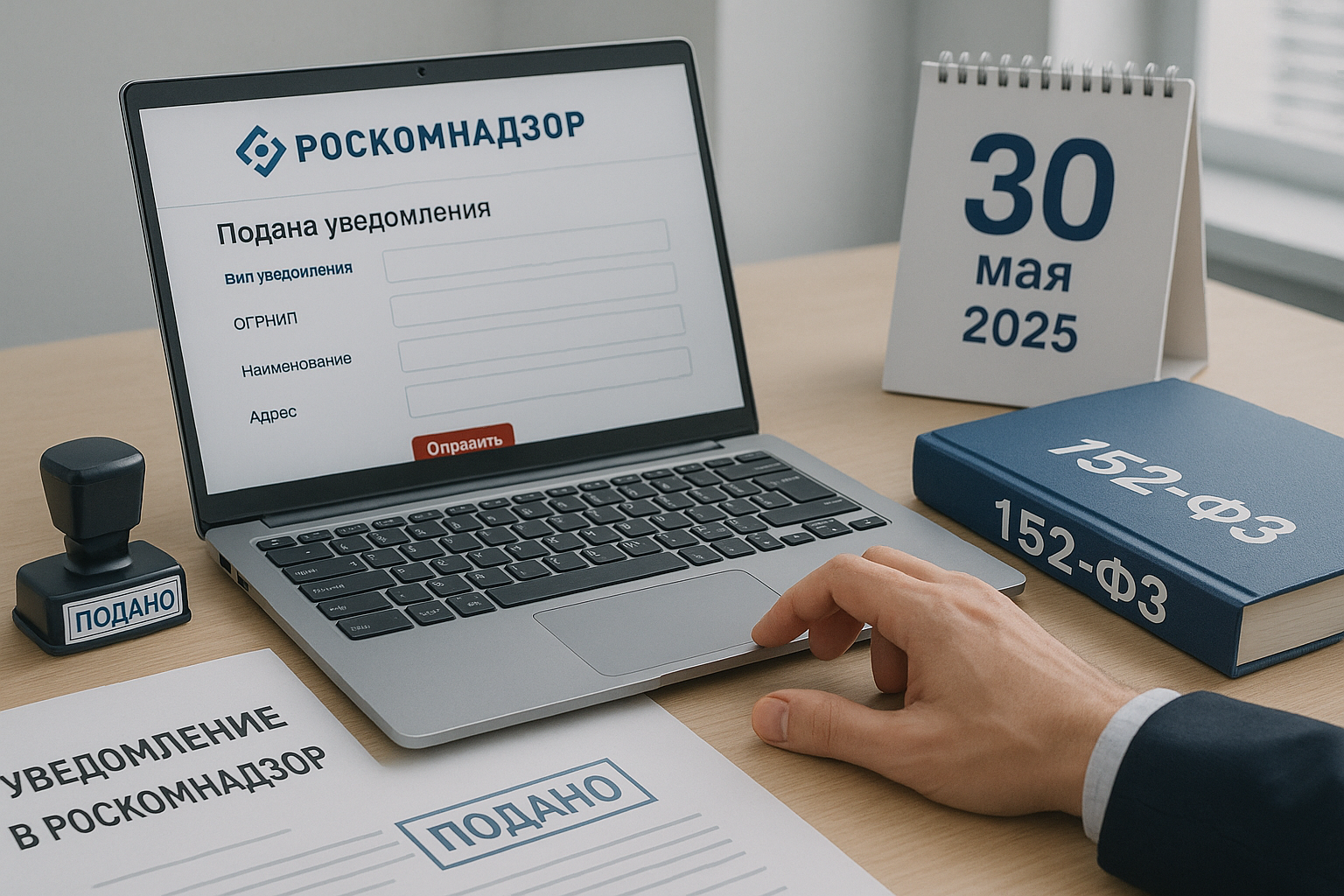 Подача уведомления РКН 2025